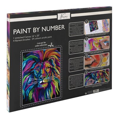 Pictura pe numere Leu, 40x50cm, 24 culori