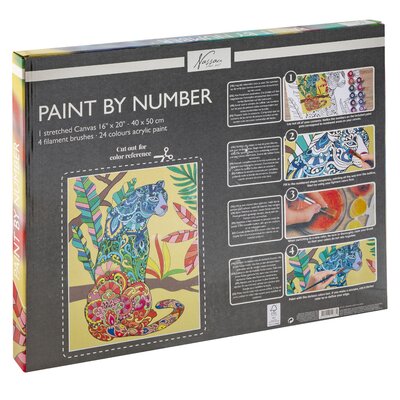 Pictura pe numere Pantera, 40x50cm, 24 culori