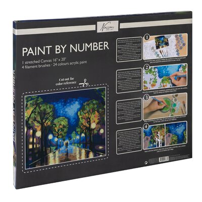 Pictura pe numere PLIMBARE NOCTURNA, 40x50cm, 24 culori